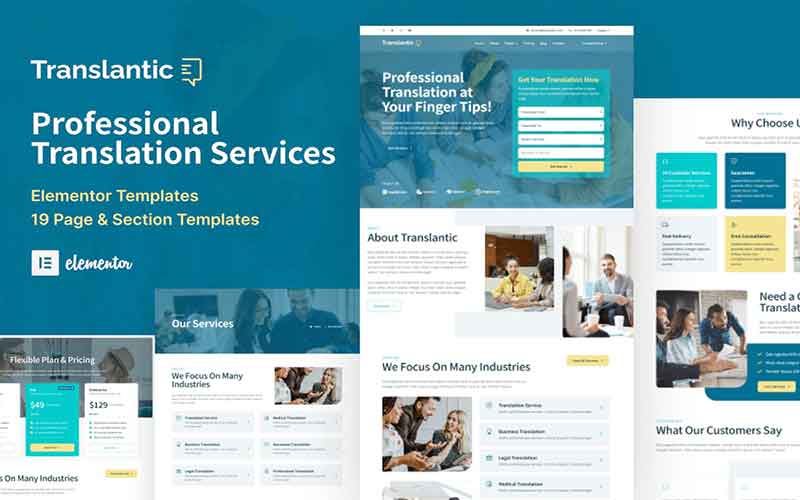 Translantic - Translation Service Agency Elementor Template Kit 1 Translantic Translation Service Agency Elementor Template Kit